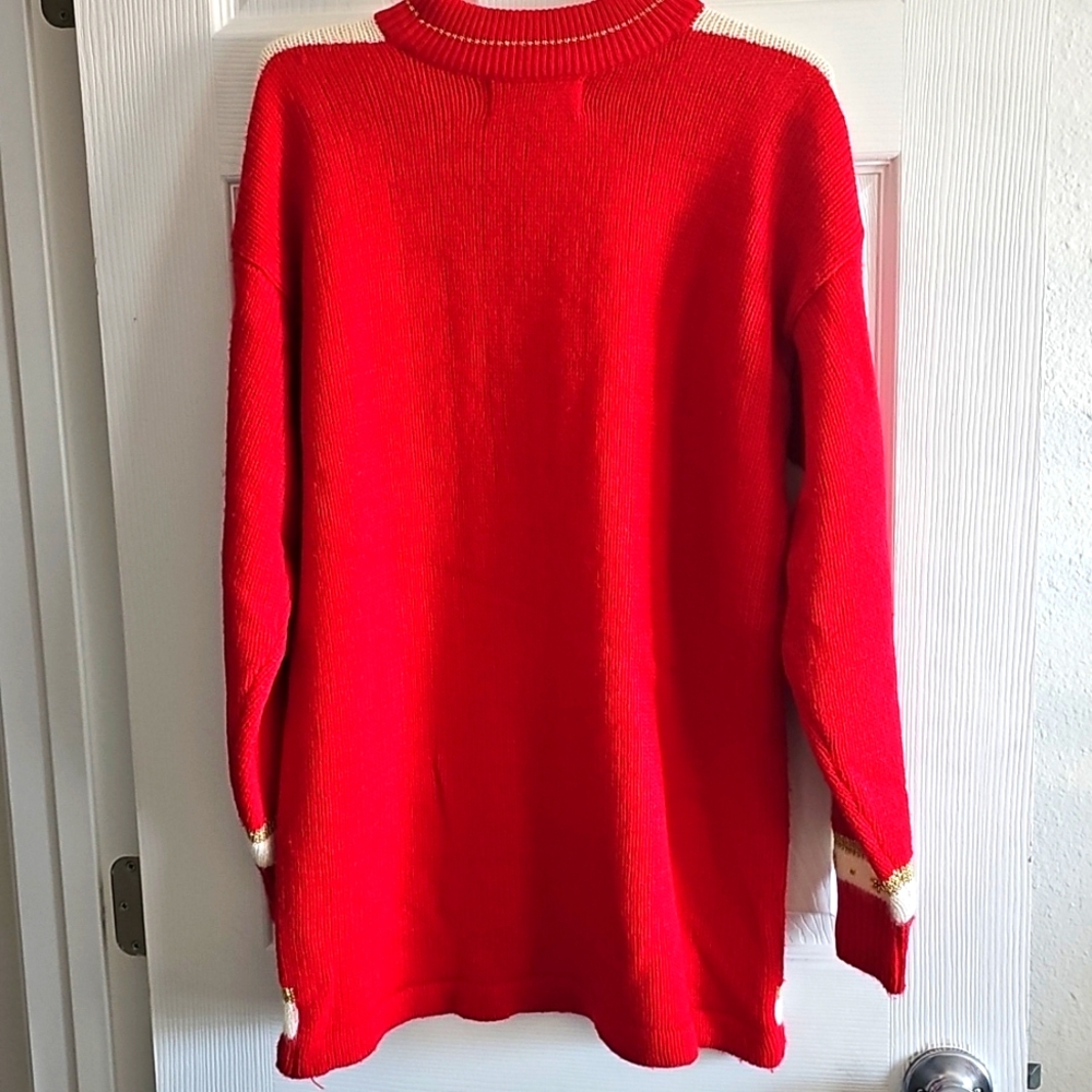 Red and Gold Women's Sweater - Picture 2 of 5